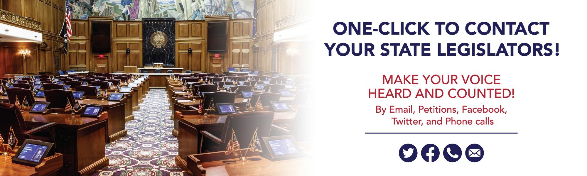 ONE-CLICK CONTACT TO YOUR STATE LEGISLATORS!
